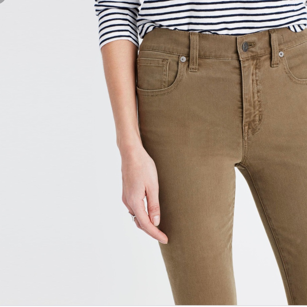 Madewell Safari Khaki 9" high-rise skinny jeans